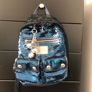 COACH Poppy Blue Sequin Backpack
